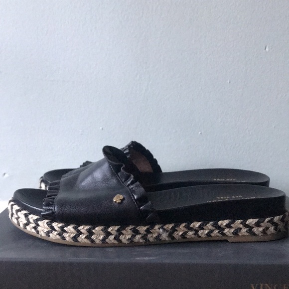 Kate Spade Zahara black espadrille slides size 6.5 - Picture 3 of 11